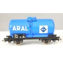 JOUEF UN WAGON CITERNE BLEU A ESSIEUX ARAL HO SANS BOITE