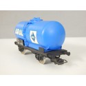 JOUEF UN WAGON CITERNE BLEU A ESSIEUX ARAL HO SANS BOITE