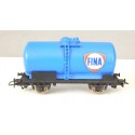JOUEF UN WAGON CITERNE FINA BLEU A ESSIEUX METAL HO SANS BOITE