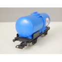 JOUEF UN WAGON CITERNE FINA BLEU A ESSIEUX METAL HO SANS BOITE