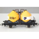UN WAGON CIMENTIER JAUNE A ESSIEUX CIMENT FRANCAIS JOUEF HO SANS BOITE