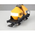 UN WAGON CIMENTIER JAUNE A ESSIEUX CIMENT FRANCAIS JOUEF HO SANS BOITE