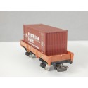 JOUEF WAGON PLAT A ESSIEUX CONTENEUR MANCHESTER HO SANS BOITE