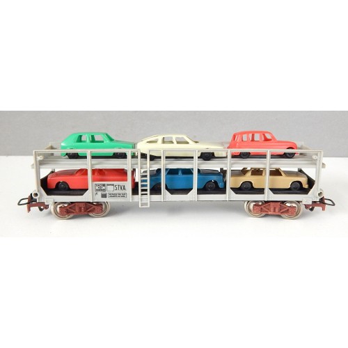 JOUEF WAGON STVA GRIS + 6 VOITURES JOUEF HO EN BON ETAT HO SANS BOITE
