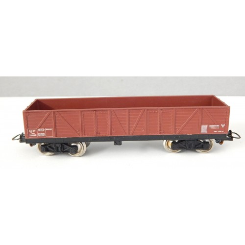 JOUEF UN WAGON TOMBEREAU TP A BOGIE MARRON BOGIES NOIR HO SANS BOITE