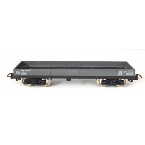 JOUEF UN WAGON PLAT TP A BOGIE GRIS BOGIES NOIR HO SANS BOITE