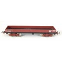 JOUEF UN WAGON PLAT TP A BOGIE MARRON BOGIES MARRON HO SANS BOITE