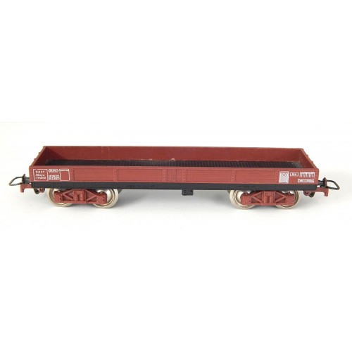 JOUEF UN WAGON PLAT TP A BOGIE MARRON BOGIES MARRON HO SANS BOITE