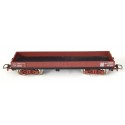 JOUEF UN WAGON PLAT TP A BOGIE MARRON BOGIES MARRON HO SANS BOITE