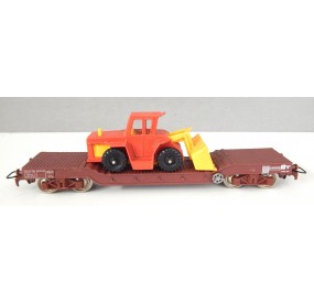 JOUEF WAGON SURBAISSE A BOGIES AVEC ANGIN CHANTIER HO SANS BOITE