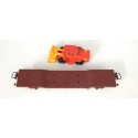 JOUEF WAGON SURBAISSE A BOGIES AVEC ANGIN CHANTIER HO SANS BOITE