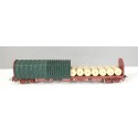 JOUEF WAGON DEMI BACHER A BOGIES + CHARGEMENT HO SANS BOITE