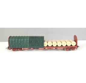 JOUEF WAGON DEMI BACHER A BOGIES + CHARGEMENT HO SANS BOITE