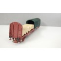 JOUEF WAGON DEMI BACHER A BOGIES + CHARGEMENT HO SANS BOITE