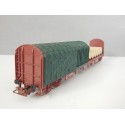 JOUEF WAGON DEMI BACHER A BOGIES + CHARGEMENT HO SANS BOITE