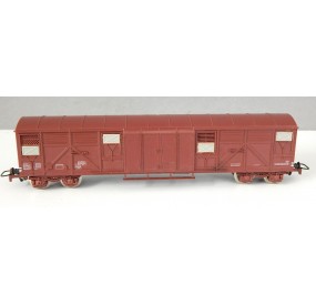 JOUEF WAGON COUVERT A BOGIES TYPE GAS ESSIEUX METAL HO SANS BOITE