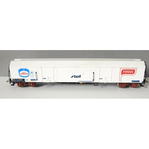 JOUEF WAGON COUVERT LONG A BOGIES GERVAIS FINDUS HO SANS BOITE
