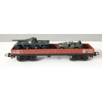 JOUEF WAGON PLAT A BOGIE + ENGINS MILITAIRE HO SANS BOITE
