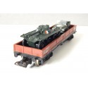 JOUEF WAGON PLAT TP A BOGIE + ENGINS MILITAIRE HO SANS BOITE