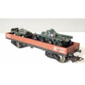 JOUEF WAGON PLAT TP A BOGIE + ENGINS MILITAIRE HO SANS BOITE