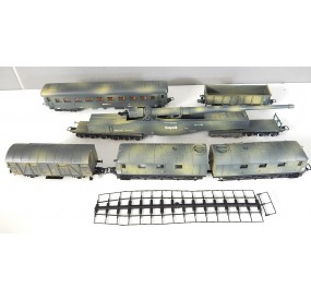 149704 - LIMA RARE LOCOMOTIVE MILITAIRE + WAGON + CANON LEOPOLD HO SANS BOITE