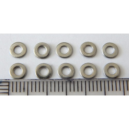 Ref 18000 - 10 RONDELLES EN METAL AXE 2 MM POUR LOCMOTIVE HO