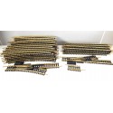 18001- GEGE GROS LOT DE RAILS COURBES ET DROITE LAITON + AIGUILLAGE ANCIEN HO