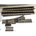 18001- GEGE GROS LOT DE RAILS COURBES ET DROITE LAITON + AIGUILLAGE ANCIEN HO