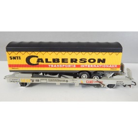 Ref 18008 JOUEF WAGON KANGOUROU REMORQUE CAMION CALBERSON SANS BOITE HO