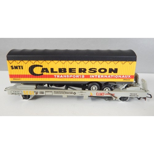 Ref 18008 JOUEF WAGON KANGOUROU REMORQUE CAMION CALBERSON SANS BOITE HO