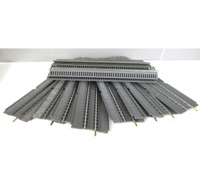 Ref 18014 JOUEF LOT DE 8 ELEMENTS DE PONT DROIT AVEC RAILS + RAMBARDE HO