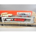 Ref 6570 JOUEF WAGON STVA LONG ARTICULER AVEC VOITURES JOUEF HO EN BOITE ROUGE