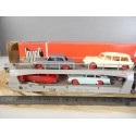 Ref 6570 JOUEF WAGON STVA LONG ARTICULER AVEC VOITURES JOUEF HO EN BOITE ROUGE