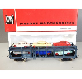 6540B JOUEF WAGON STVA GRIS + 6 VOITURES JOUEF HO EN BON ETAT HO EN BOITE ROUGE