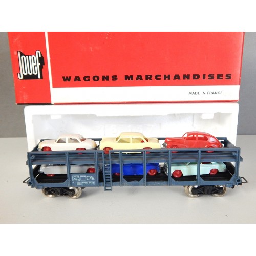 6540B JOUEF WAGON STVA GRIS + 6 VOITURES JOUEF HO EN BON ETAT HO EN BOITE ROUGE