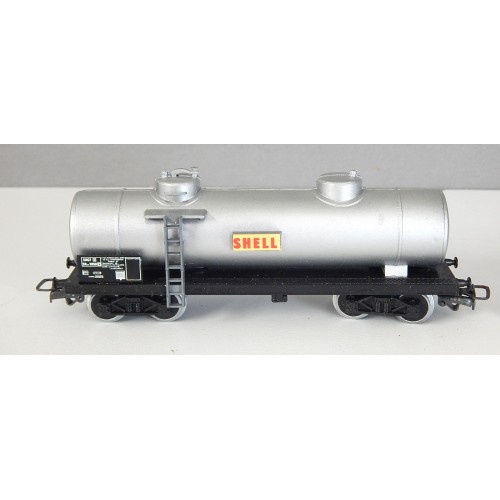 JOUEF WAGON CITERNE SHELL GRIS ALU A BOGIES SANS BOITE HO