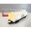 6560 JOUEF WAGON COUVERT A BOGIES STEF SNCF BOITE CRISTAL
