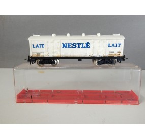 JOUEF WAGON COUVERT A BOGIES LAIT NESTLE SNCF EN BOITE CRISTAL