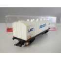 JOUEF WAGON COUVERT A BOGIES LAIT NESTLE SNCF EN BOITE CRISTAL