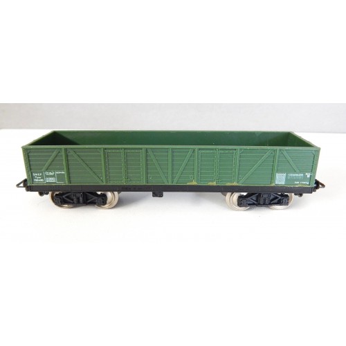 JOUEF UN WAGON TOMBEREAU TP A BOGIE VERT BOGIES NOIR HO SANS BOITE