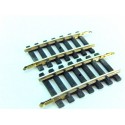 R 4874 - 2 RAILS COURBE R 385 - 7 TRAVERSES RAILS EN MAILLECHORT - HO