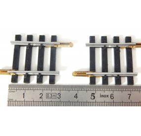 4758 DEUX RAILS DROIT 1/8 QUTRE TRAVERS 29?5 mm NEUF JOUEF - HO