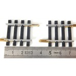 Réf 4758 DEUX RAILS DROIT ACIER 1/8 QUATRE 4 TRAVERS 29,5 mm JOUEF - HO