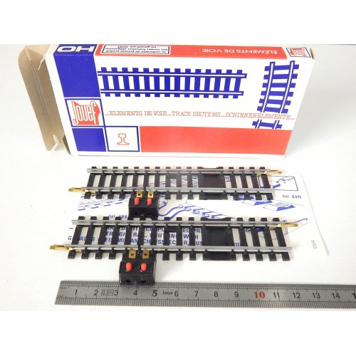 REF 4852 JOUEF 2 RAILS DROITS 1 COUPURE PLUS PRISE D'ALIMENTATION BOITE BBR HO