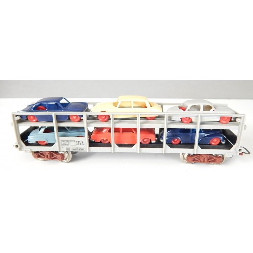 JOUEF WAGON STVA GRIS + 6 VOITURES JOUEF HO EN BON ETAT HO SANS BOITE N°3