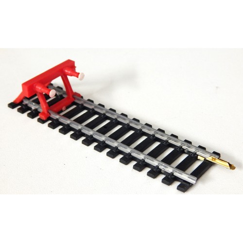 4369 JOUEF UN BUTOIR ANCIEN MODEL ROUGE RAILS ACIER HO