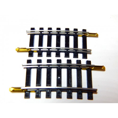 R 4874 2 RAILS COURBE R 385 - 7 TRAVERSES RAILS ACIER HO