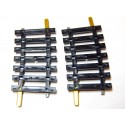 R 4874 2 RAILS COURBE R 385 - 7 TRAVERSES RAILS ACIER HO