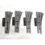 JOUEF 4084 LOT DE 4 AIGUILLAGES MANUEL R 385 RAILS ACIER DERIVE DROITE - HO