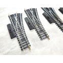 JOUEF 4085 LOT DE 4 AIGUILLAGES MANUEL R 385 RAILS ACIER DERIVE GAUCHE - HO